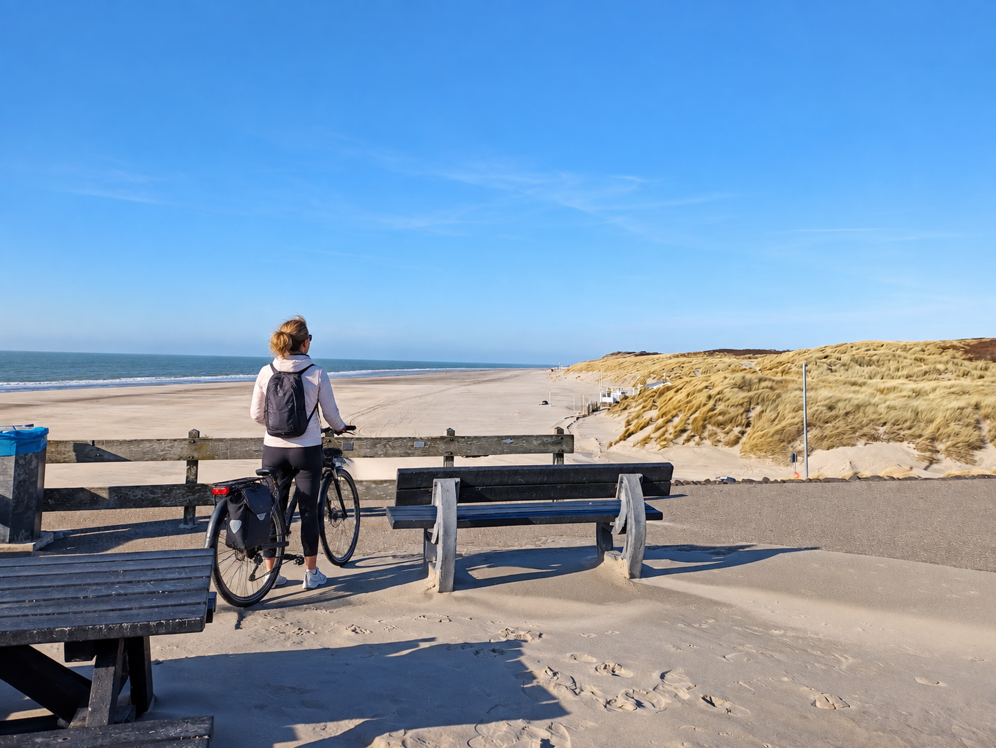 Fietser bij de Punt in Westenschouwen